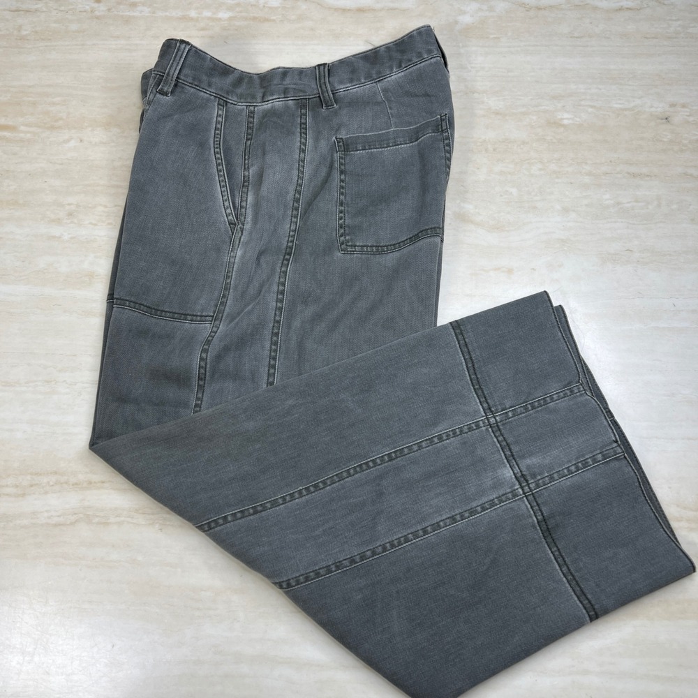 GAP Womens Size 4 Gray Wide Leg Crop High Rise Patch Pocket Denim Pants A36 - Picture 4 of 13